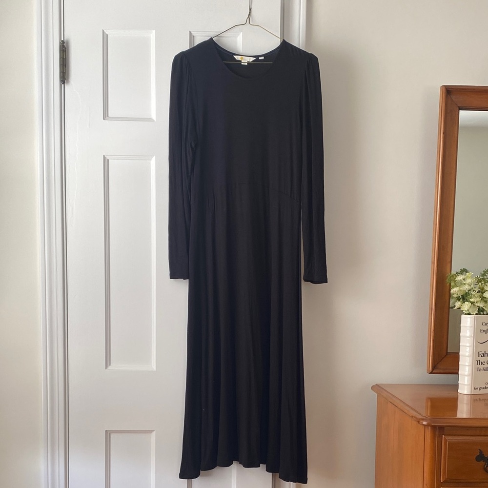 Boden Black Long-Sleeve Maxi Dress
